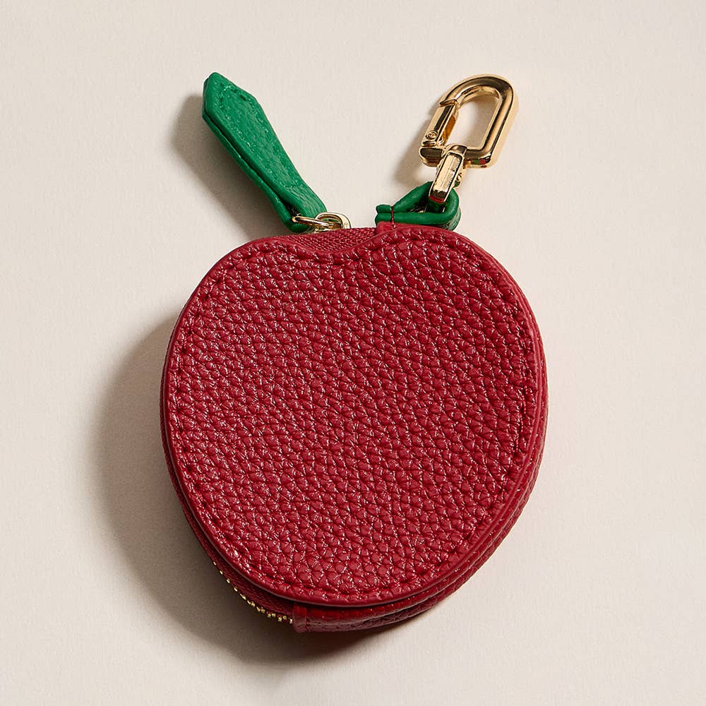 Genuine Leather Apple Coin Purse / Keychain / Bag Charm