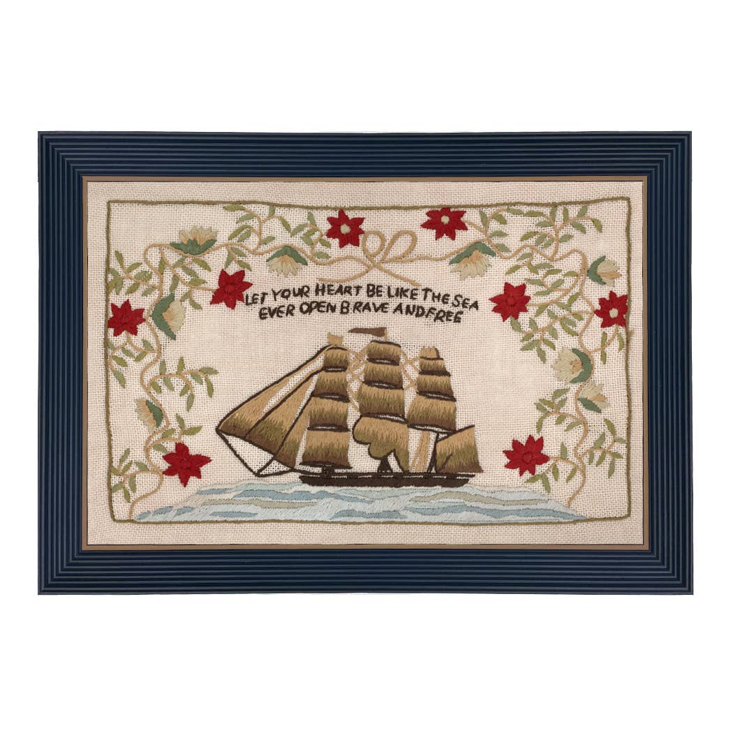 Let Your Heart Be Like The Sea Needlepoint Framed PRINT