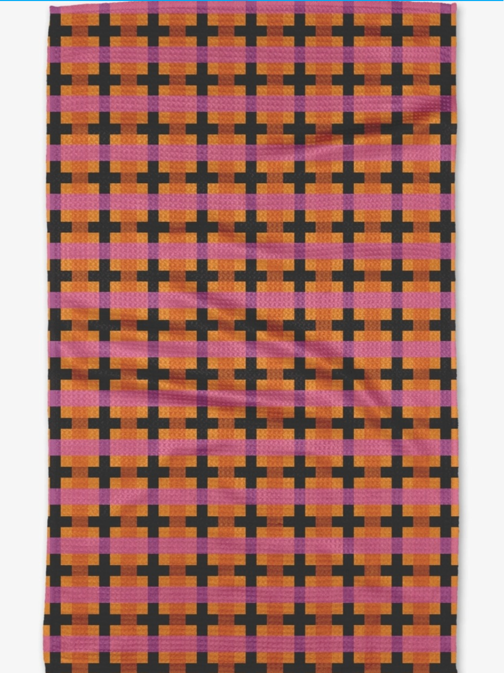 Geometry Ghouly Gingham Tea Towel