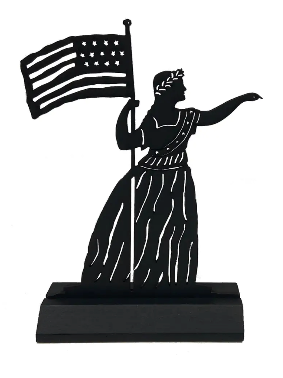 Folk Art Lady Liberty 4th of July Silhouette Decor- 8-3/4"