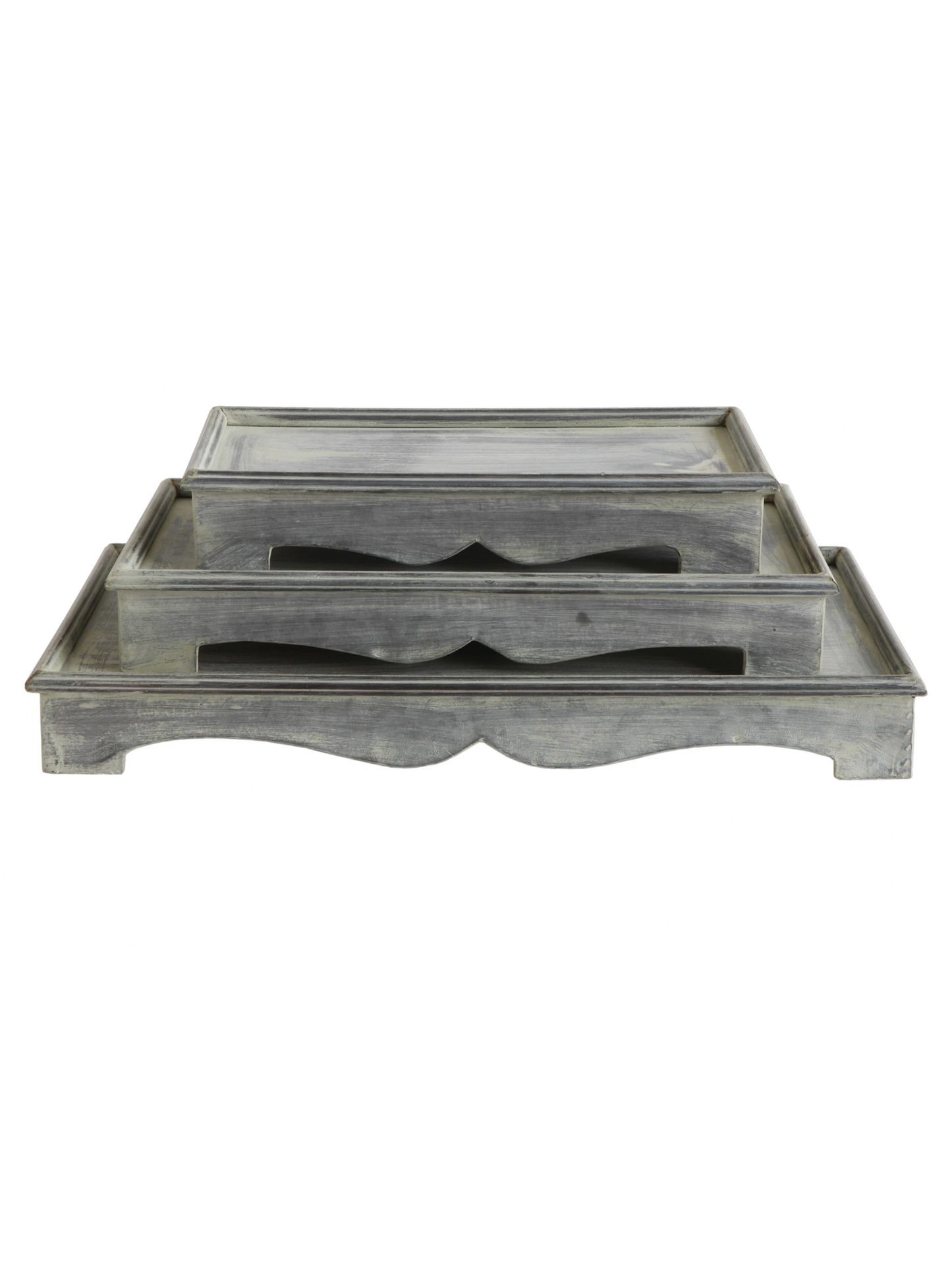 Galvanized Metal Pedestals, Set of 3