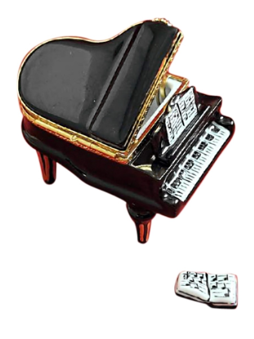 Black Piano Limoges Porcelain Box