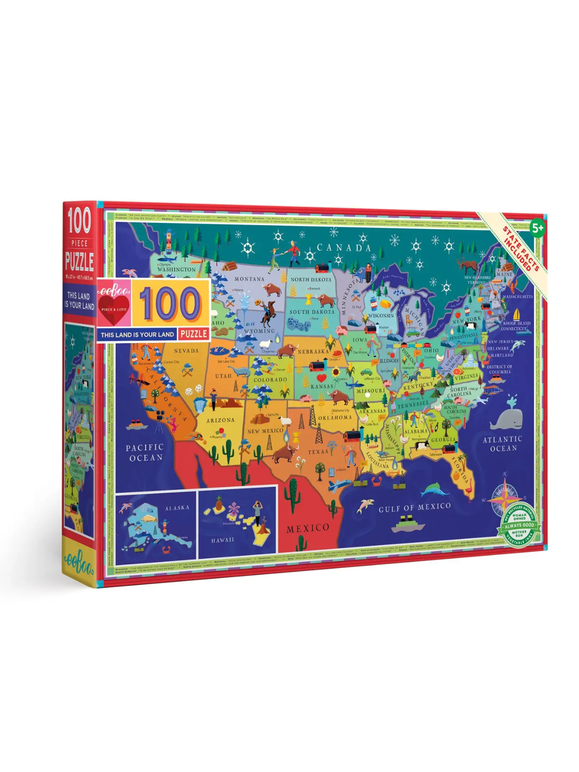 EeBoo This Land is Your Land 100 Piece Puzzle