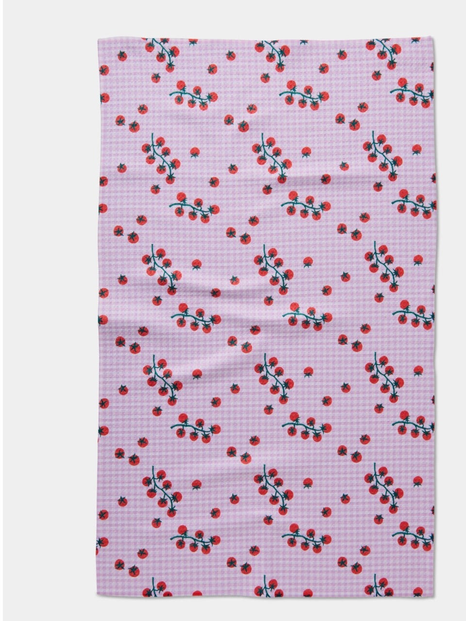 Geometry Tomato Gingham Tea Towel
