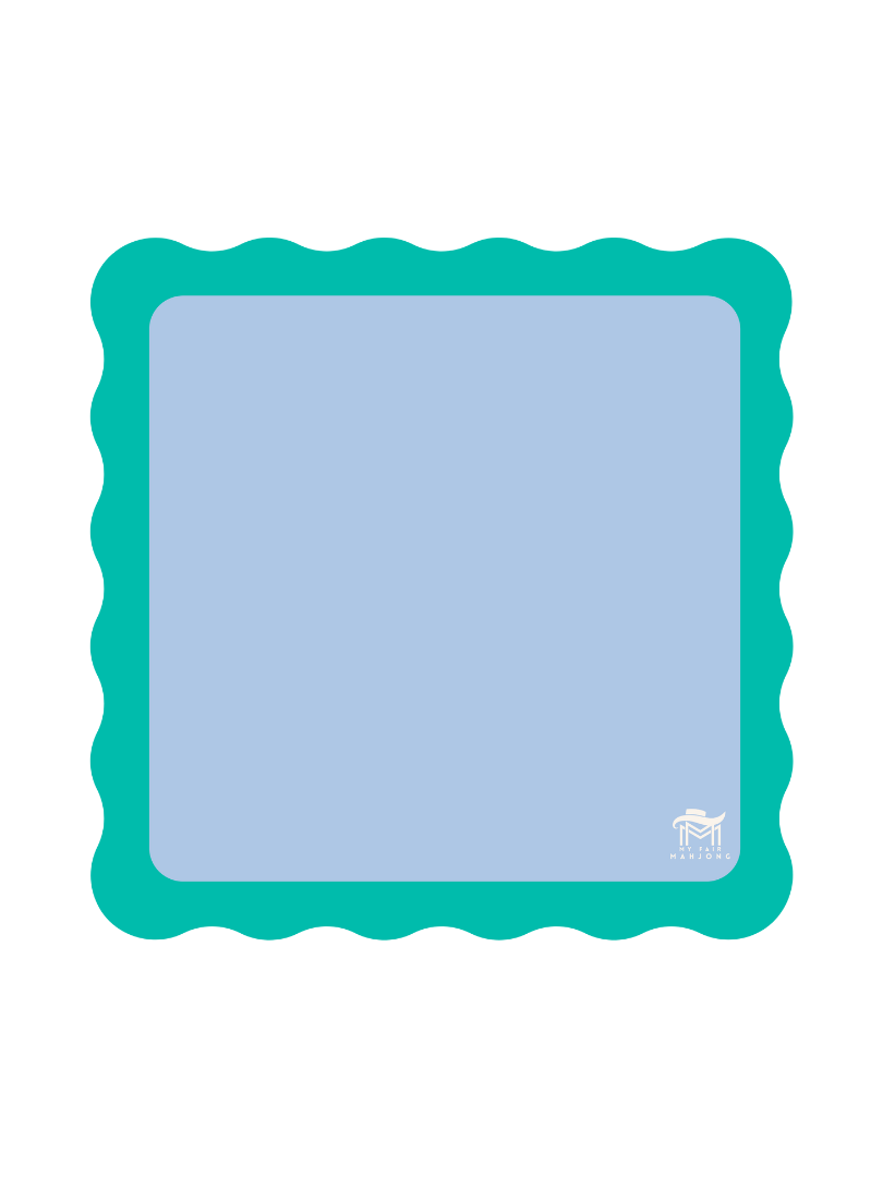 MINI MAHJONG MAT  |  Color Wave  |  21" x 21": Orange Center- Pink Scallop