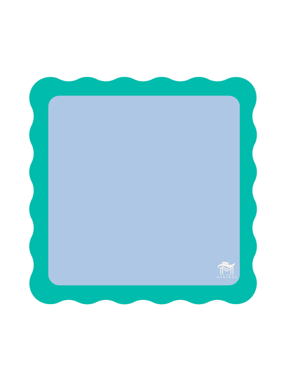 MINI MAHJONG MAT  |  Color Wave  |  21" x 21": Cobalt Center-Blue Scallop
