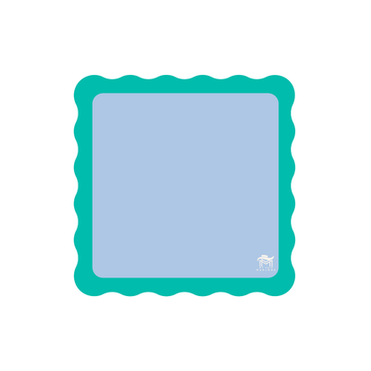 MINI MAHJONG MAT  |  Color Wave  |  21" x 21": Pink Center- Blue Scallop