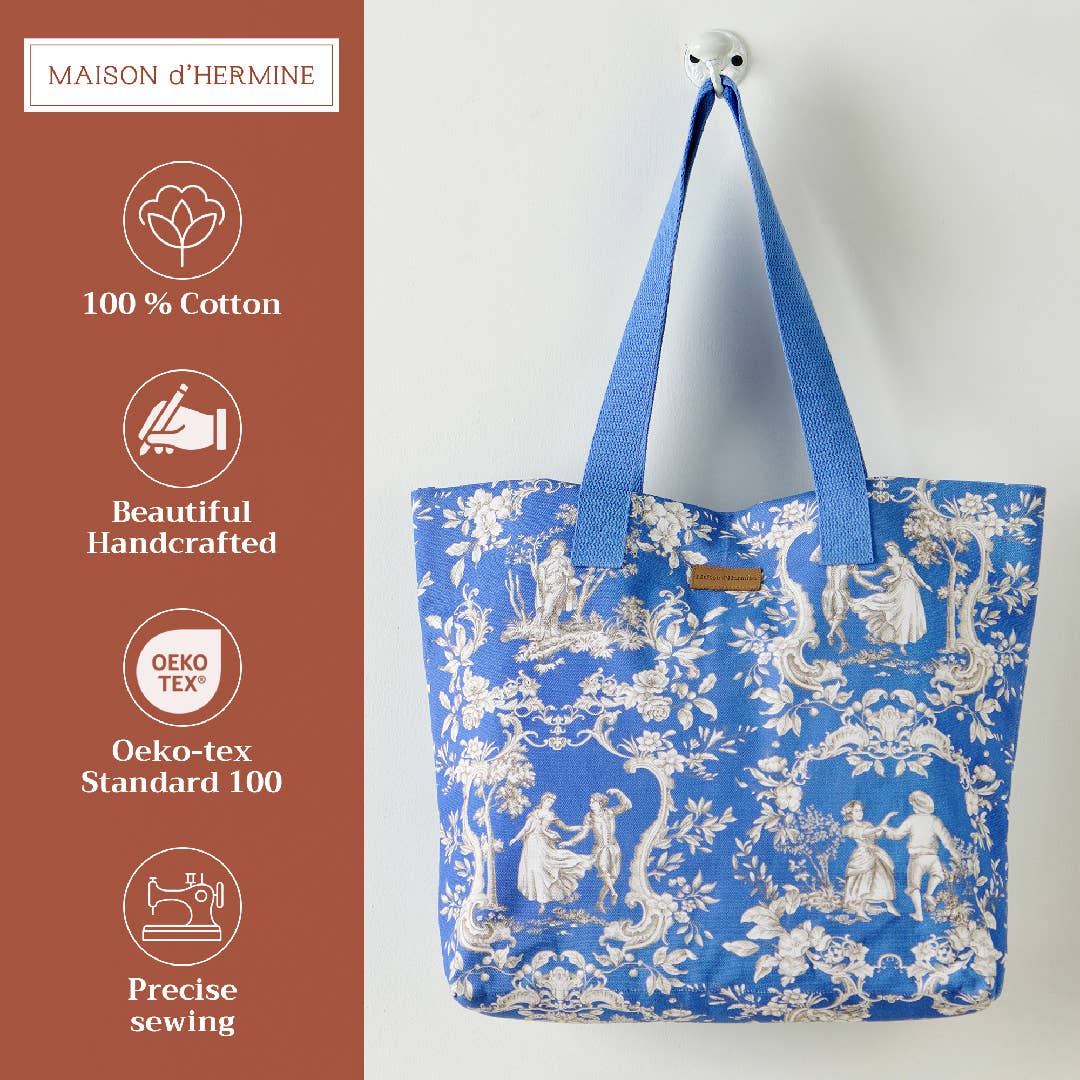Canvas Tote Bag 100% Cotton Joli Jouy - 17.7" x 14.5"