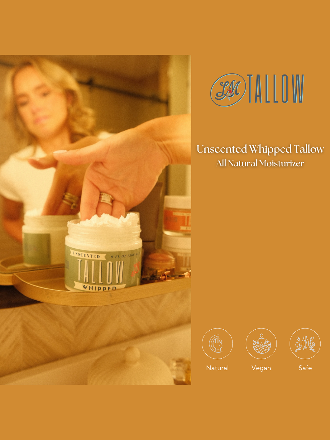 Lavender Whipped Tallow | All Natural Moisturizer Size 2oz-24oz: 9oz