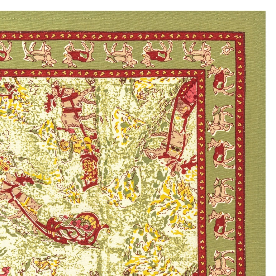 Renne Reindeer Red & Green Tea Towel
