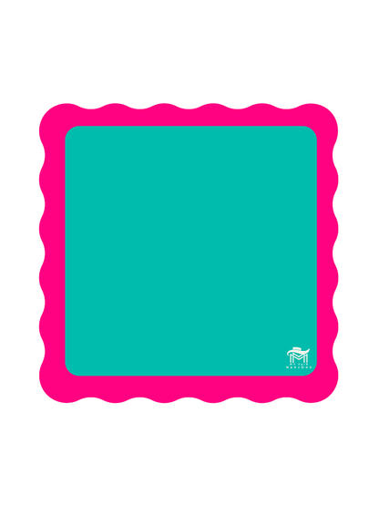 MINI MAHJONG MAT  |  Color Wave  |  21" x 21": Orange Center- Pink Scallop