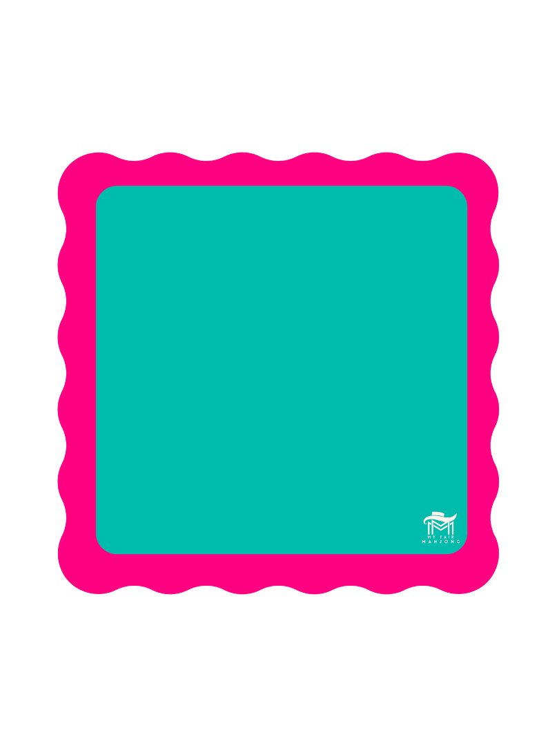 MINI MAHJONG MAT  |  Color Wave  |  21" x 21": Cobalt Center-Blue Scallop