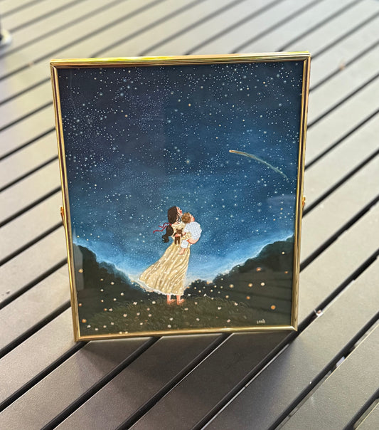 Gold Framed "Second Star to the Right" Print: 8x10