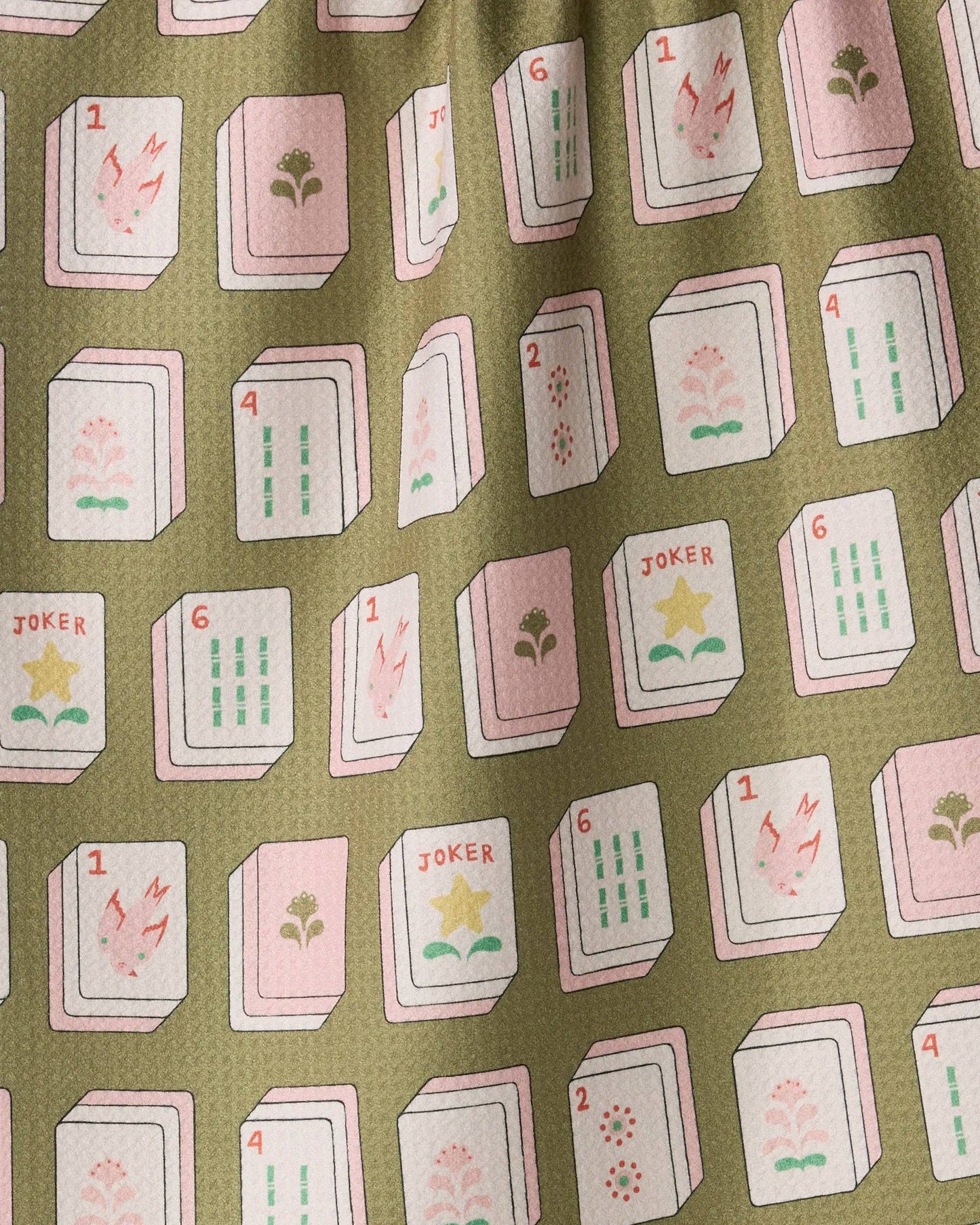 Flower Tiles Tea Towel: White