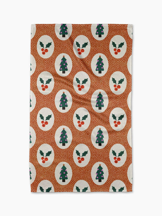 Vintage Holly Christmas Tea Towel