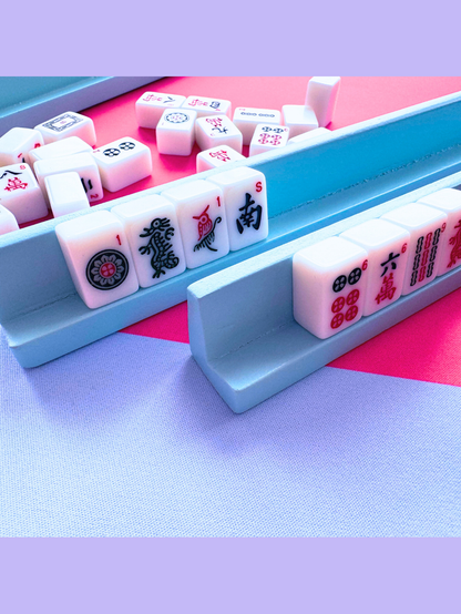 MINI MAHJONG MAT  |  Color Wave  |  21" x 21": Cobalt Center-Blue Scallop