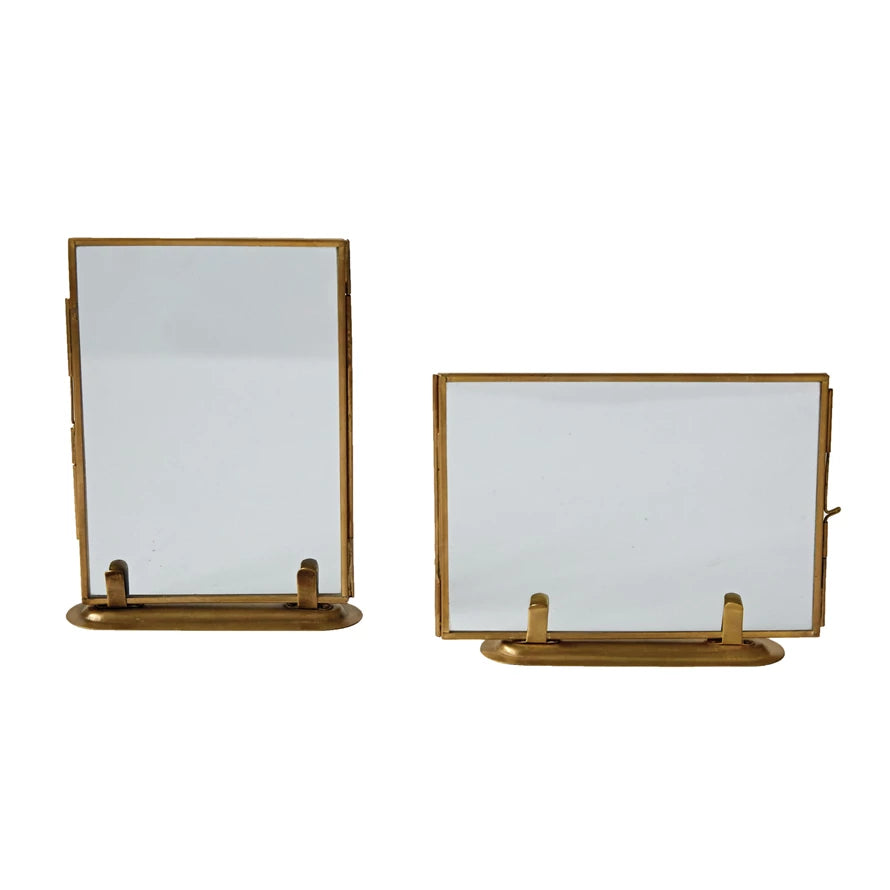 Brass and Glass Photo Frame Only, 2 Styles