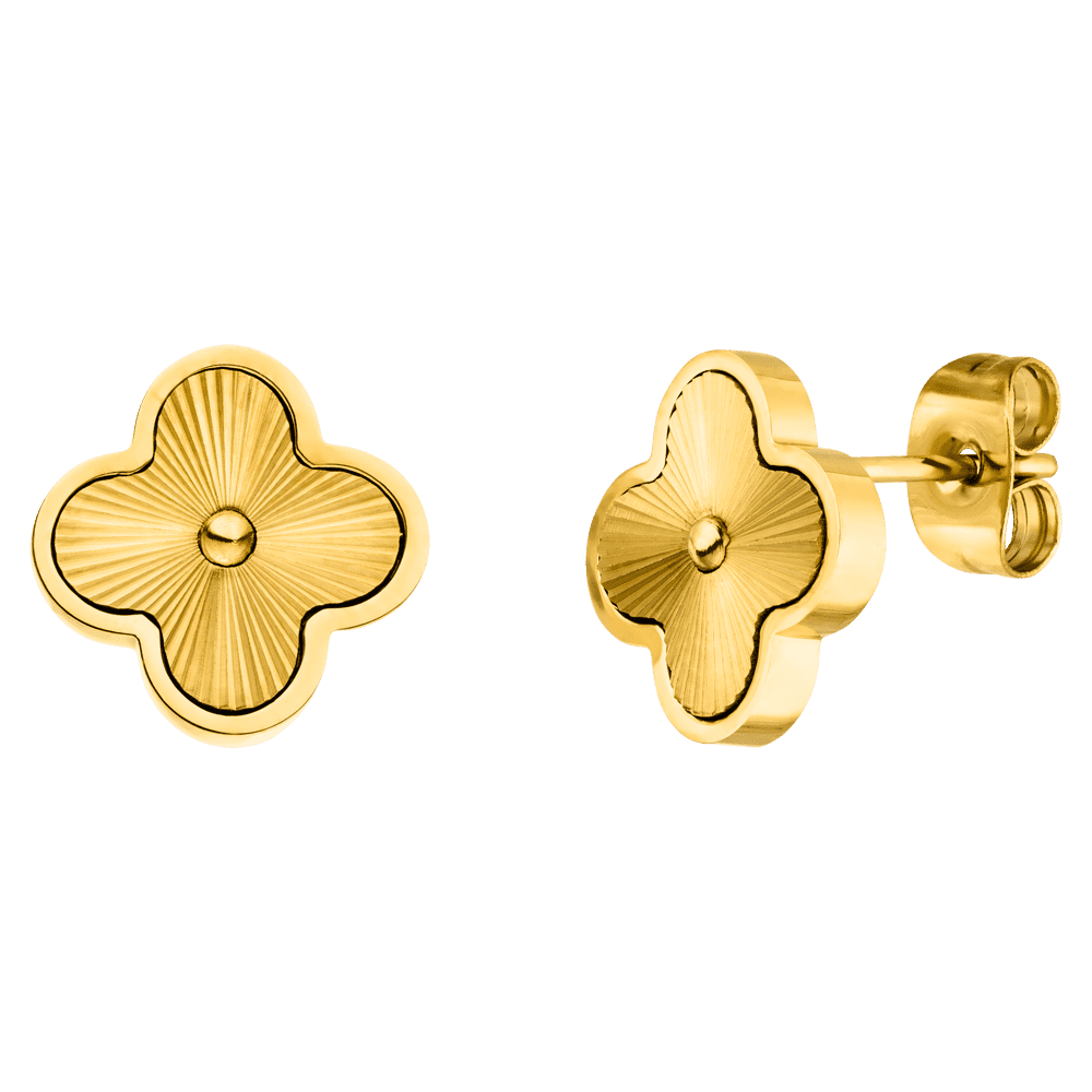 Shine Clover ear studs | 18K gold plated: Gold