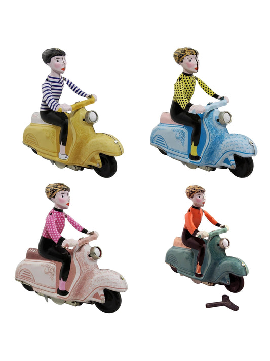 Tin Toy Scooter Girl
