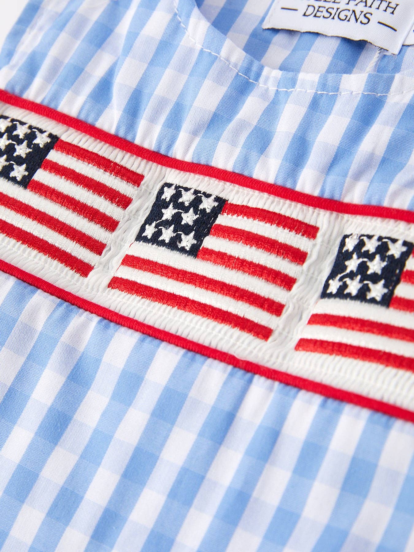 4th of July Flag Smocked Boys Romper