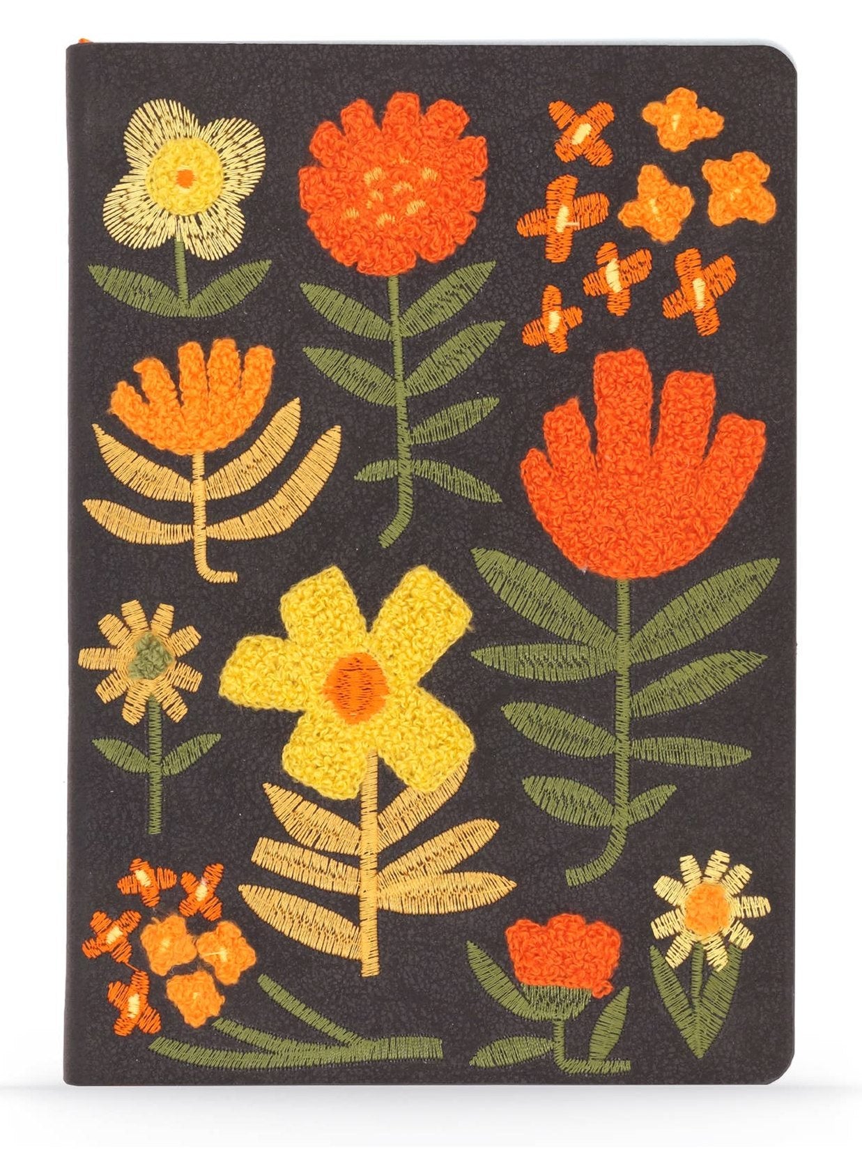 Chunky Flowers Embroidered Journal Notebook