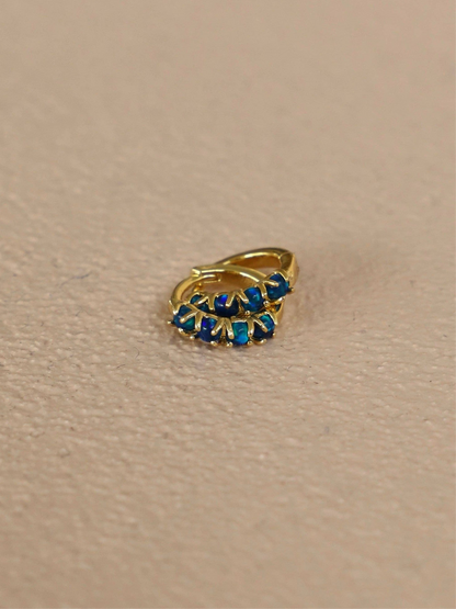 DARK BLUE OPAL MINI HOOPS