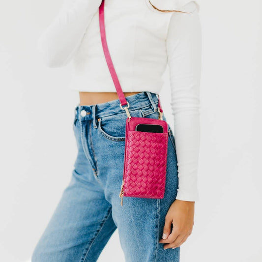 Woven Double Duty Phone Bag : Woven Fuchsia