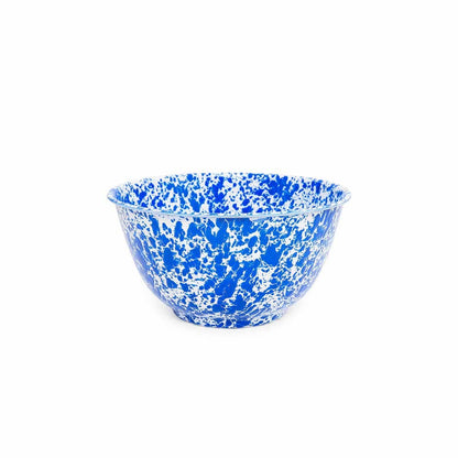 Splatter Enamelware Large Salad Bowl: Blue Splatter