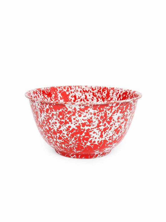 Splatter Enamelware Large Salad Bowl: Red Splatter