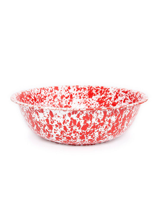 Splatter Enamelware Medium Basin: Red & White