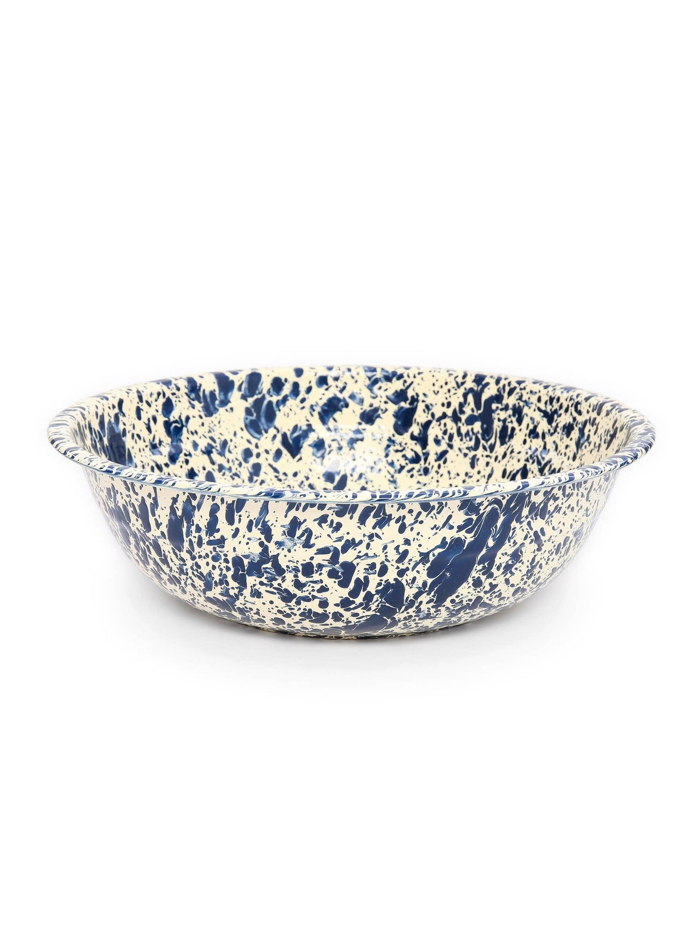 Splatter Enamelware Medium Basin: Navy & Cream
