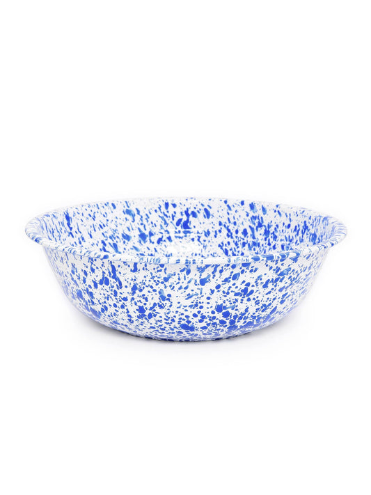 Splatter Enamelware Medium Basin: Blue & White