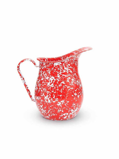 Splatter Enamelware Large Pitcher: Navy & Cream Splatter