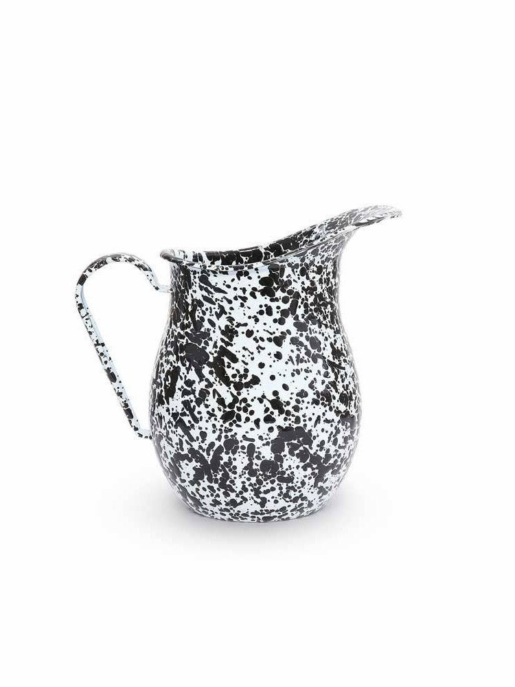 Splatter Enamelware Large Pitcher: Navy & Cream Splatter