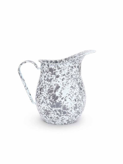 Splatter Enamelware Large Pitcher: Navy & Cream Splatter