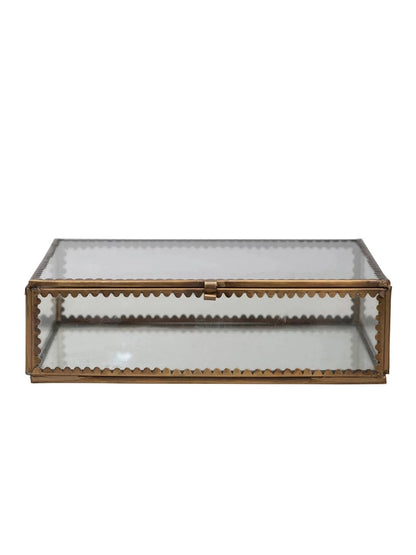 Brass & Glass Display Box w/ Scalloped Edges
