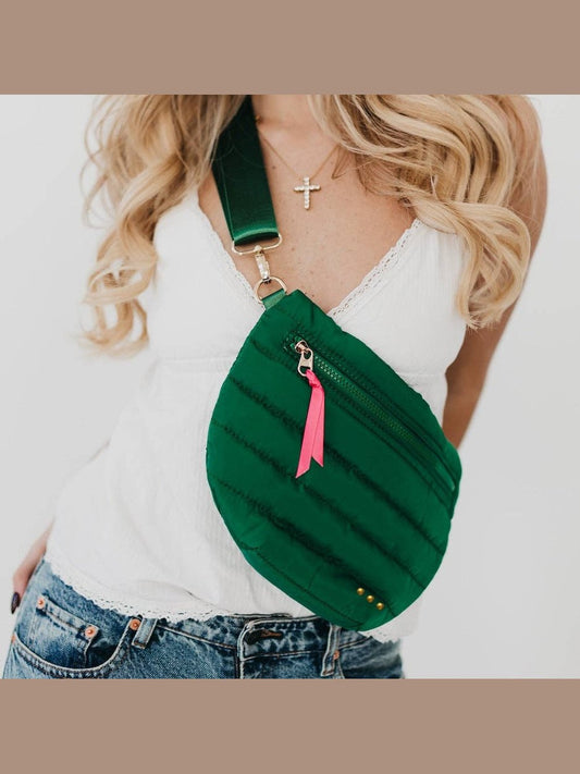 Jolie Puffer Bum Bag: Emerald Green
