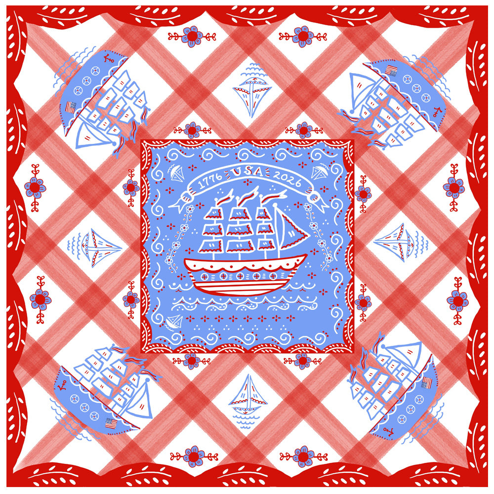 USA Nautical Mahjong Mat 31" x 31"