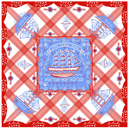 USA Nautical Mahjong Mat 31" x 31"