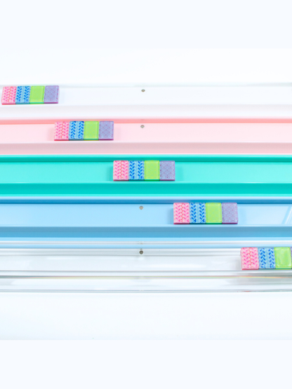 20" MAHJONG RACKS | Premium Acrylic | 4 Racks + 4 Pushers: Transparent Clear