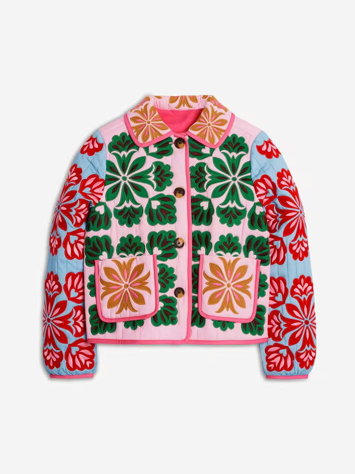 Autumn Floral Printed Cotton Jacket