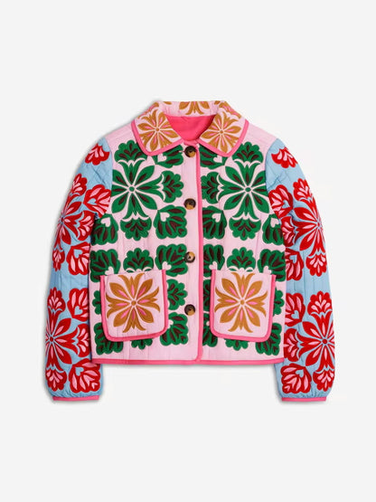 Autumn Floral Printed Cotton Jacket
