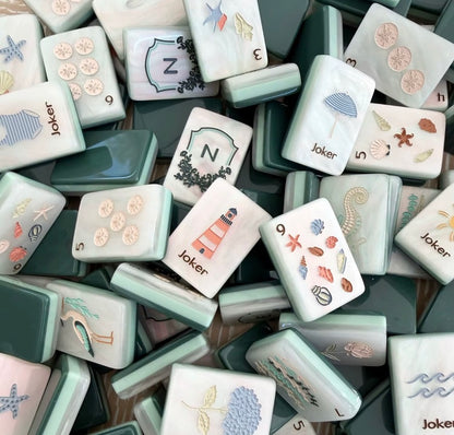 Coastal Luxury Pearl Mahjong Set