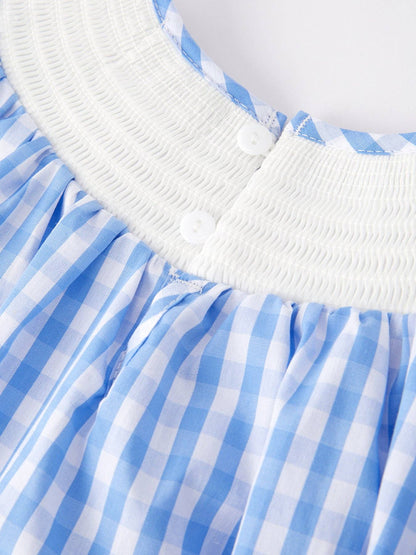Flag Embroidery Smocking Girls Dress