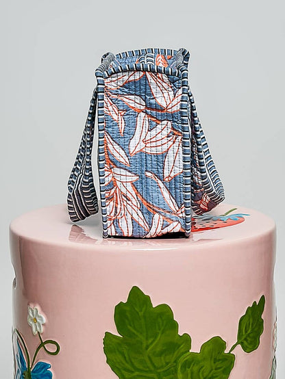 Essentials Mini Quilted Fabric Cube Bag: HONEY STRIPE MULTI