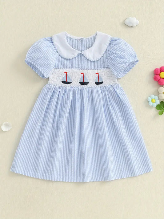 Sailing Embroidery Dress