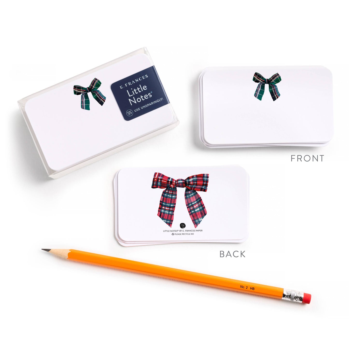 Plaid Bow Little Notes® – Mini Notecard Pack, Set of 55