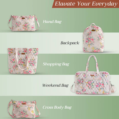 Canvas Tote Bag 100% Cotton Sweet Rose Lavender - Lush