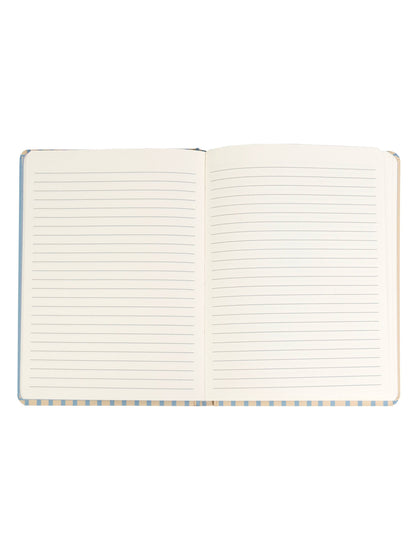 Cream and Blue Striped Notes Journal, Hardcover Stationery