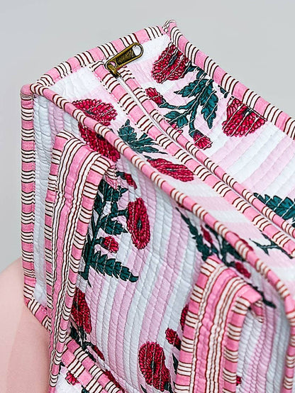 Essentials Mini Quilted Fabric Cube Bag: HONEY STRIPE MULTI
